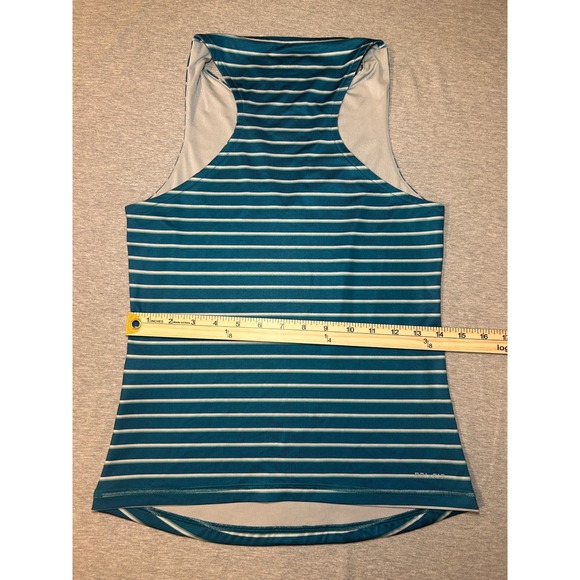 Nike Dri Fit Teal White Striped Athletic Tennis Tank Top Women's Small - Picture 8 of 10